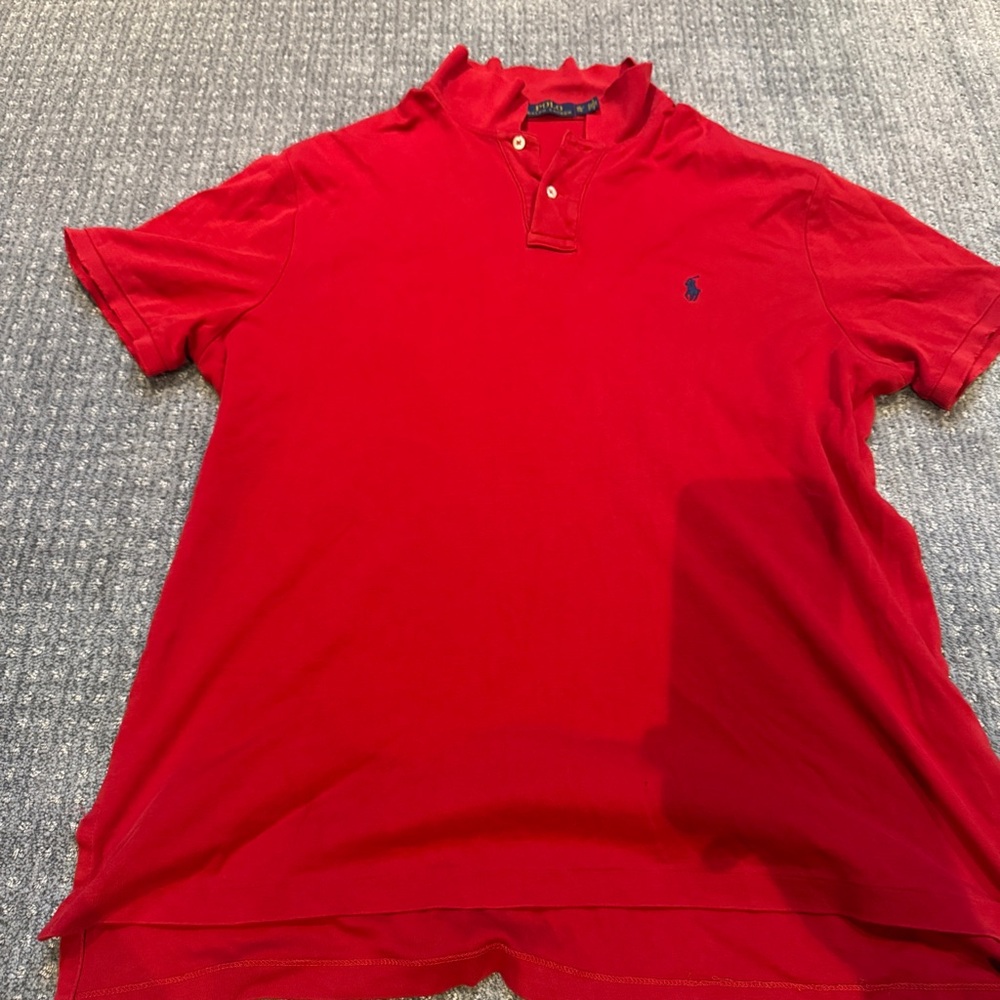 Ralph Lauren Red Polo Shirt Classic Design